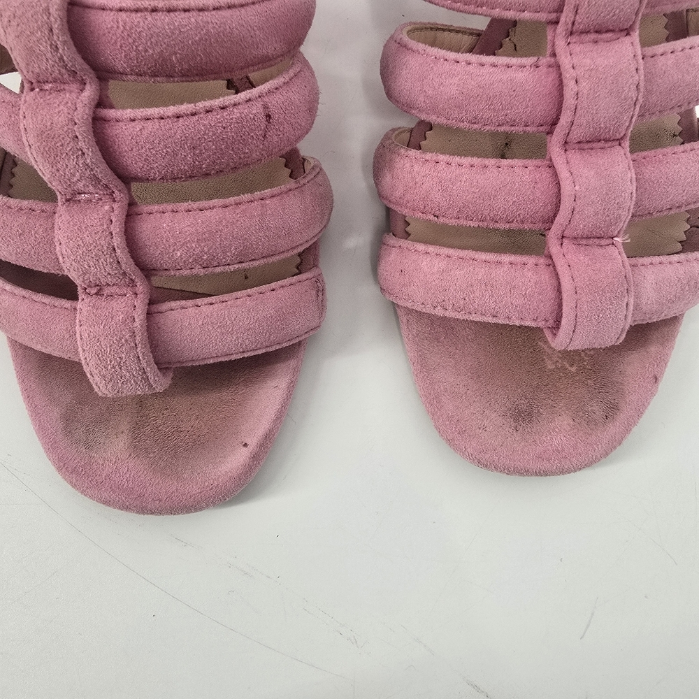 J. Crew Pink Strappy Suede Penny Slides Size 6.5 - Picture 4 of 8